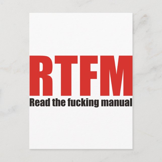 RTFM POSTKARTE (Vorderseite)