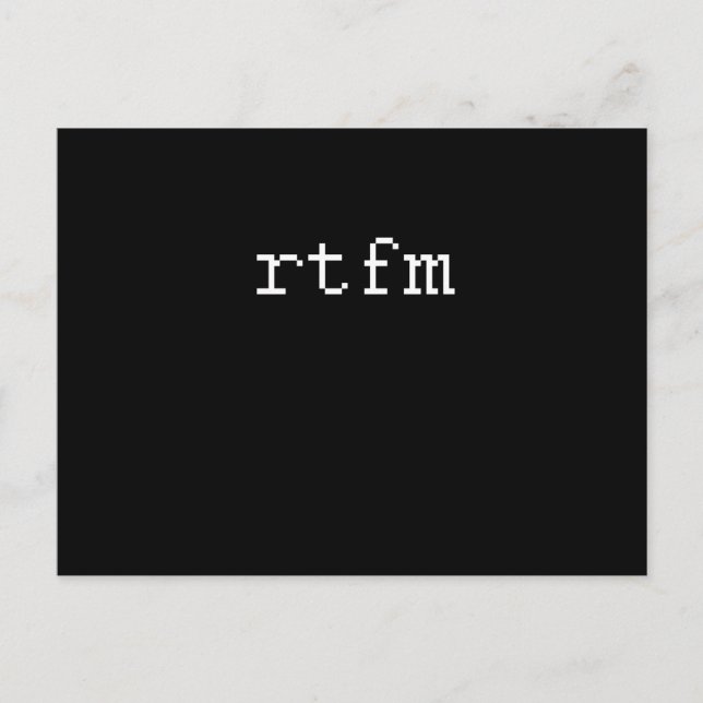 RTFM POSTKARTE (Vorderseite)
