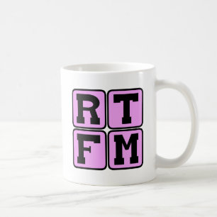 RTFM Read The #$%%^ Manual Internet Slang Akronym Kaffeetasse