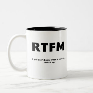 RTFM ZWEIFARBIGE TASSE