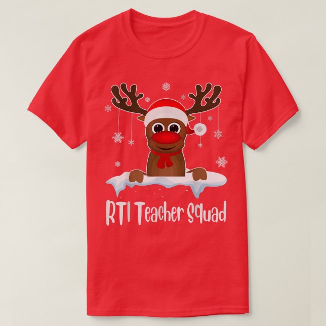 RTI Teacher Squad Xmas Reindeer Weihnachtsmannmütz T-Shirt (Design vorne)