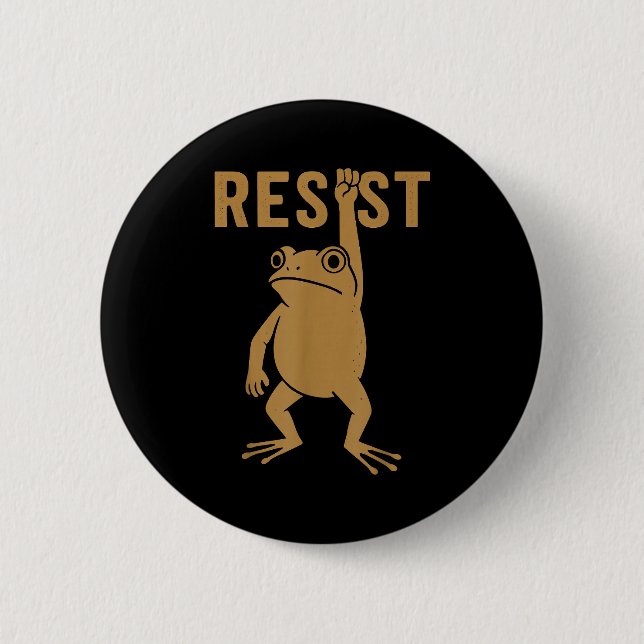 Rtland Frog Funny City Art - Rtland Frog Protest  Button (Vorderseite)