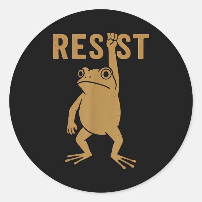 Rtland Frog Funny City Art - Rtland Frog Protest  Runder Aufkleber (Vorderseite)