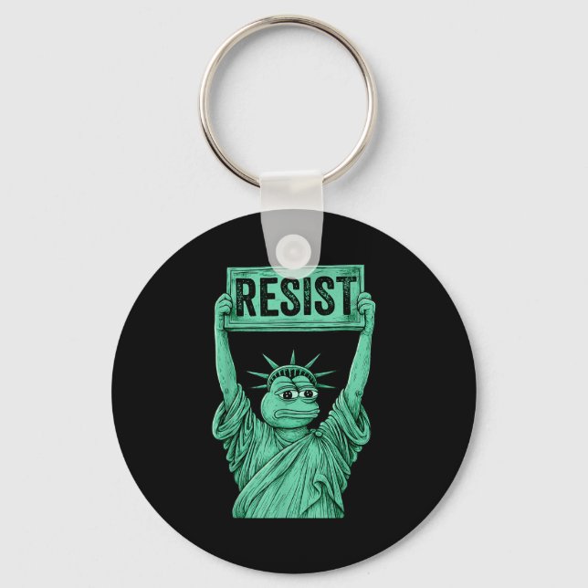 Rtland Frog Funny City Art - Rtland Frog Protest  Schlüsselanhänger (Vorderseite)