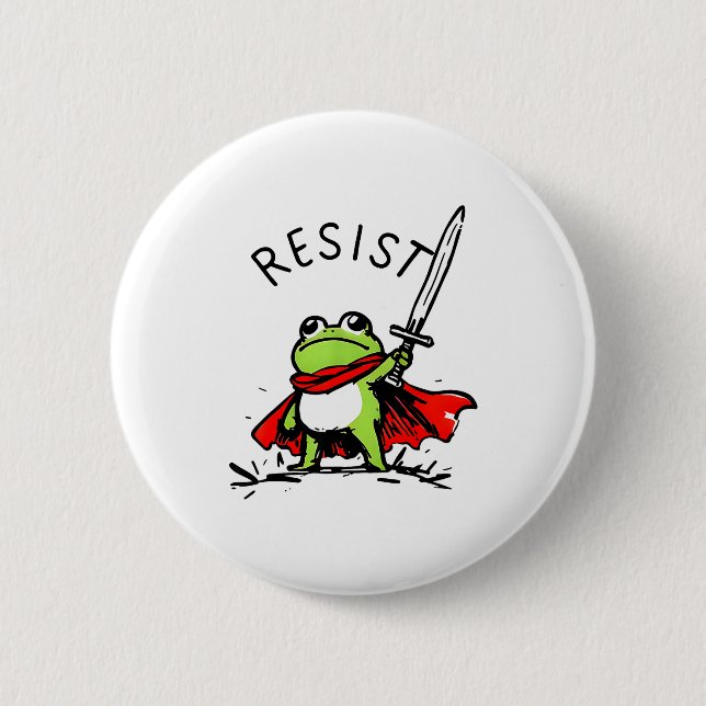 Rtland Frog Protest Resist Funny Frogs Activist  Button (Vorderseite)