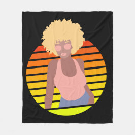 RTRO AFRO QUEEN - AFRO AMERIKANISCHE QUEEN FLEECEDECKE