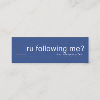ru, der mir folgt? Twtr/FBblu Dble versah dünn mit Mini Visitenkarte