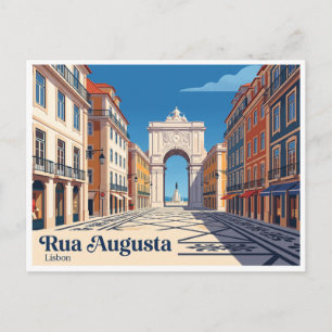 Rua Augusta Lissabon Portugal Postkarte