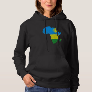 Ruanda Flag Afrika Kontinentale Silhouette Geschen Hoodie