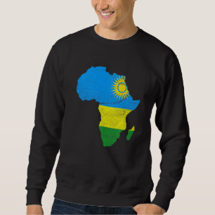 Ruanda Flag Afrika Kontinentale Silhouette Geschen Sweatshirt