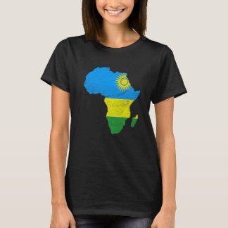 Ruanda Flag Afrika Kontinentale Silhouette Geschen T-Shirt