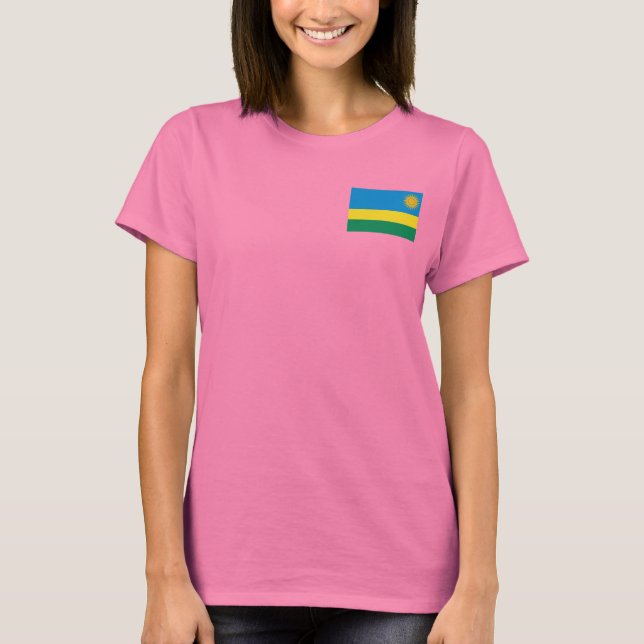 Ruanda Flag and Map dk T - Shirt (Vorderseite)