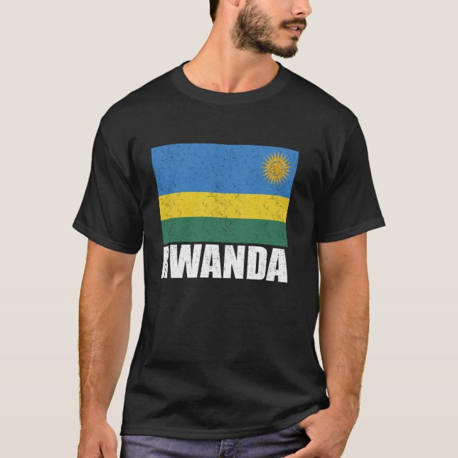 Ruanda Flag Grunge Vintag Souvenir Ruanda T-Shirt (Vorderseite)