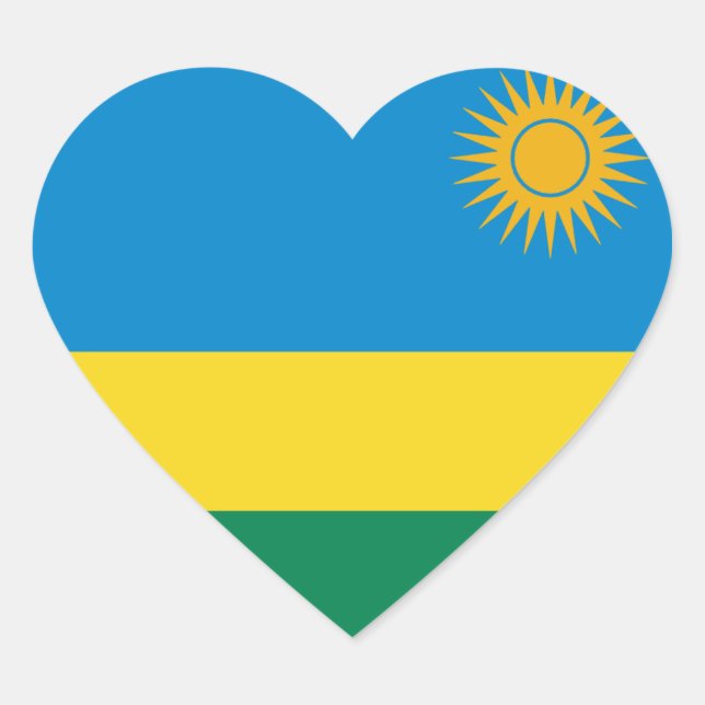 Ruanda Flag Heart Sticker (Vorderseite)