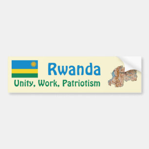 Ruanda Flag + Karte Autoaufkleber
