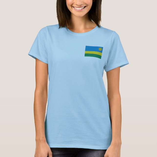Ruanda Flag + Karte T - Shirt (Vorderseite)