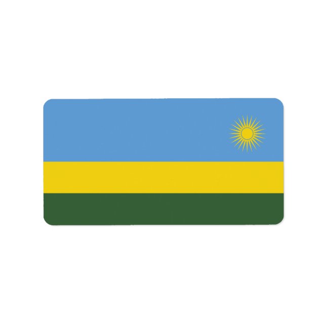 Ruanda-Flagge Adressaufkleber (Vorne)