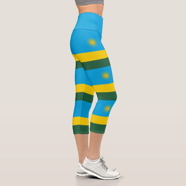 Ruanda-Flagge Capri Leggings (Rechts)