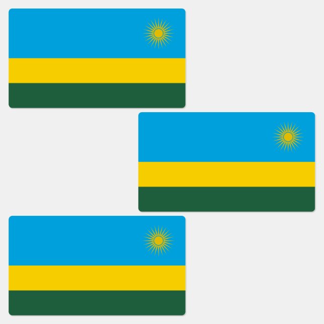 Ruanda-Flagge Etiketten (Gruppe)