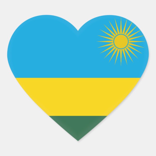 Ruanda-Flagge Herz-Aufkleber (Vorderseite)