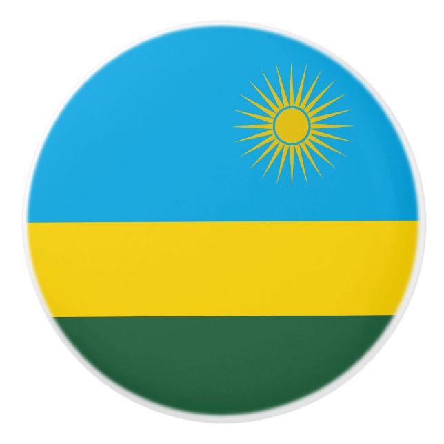 Ruanda-Flagge Keramikknauf (Vorderseite)
