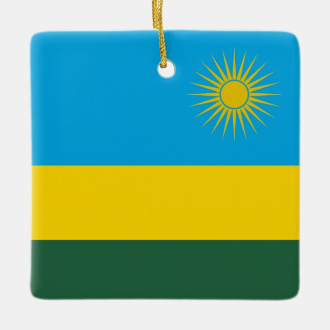 Ruanda-Flagge Keramikornament (Vorderseite)