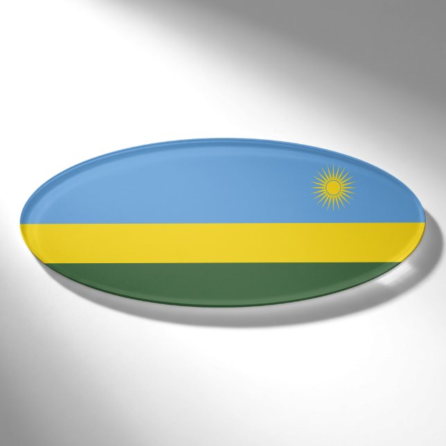 Ruanda-Flagge Namenschild (Vorderseite)