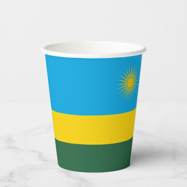 Ruanda-Flagge Pappbecher (Rückseite)
