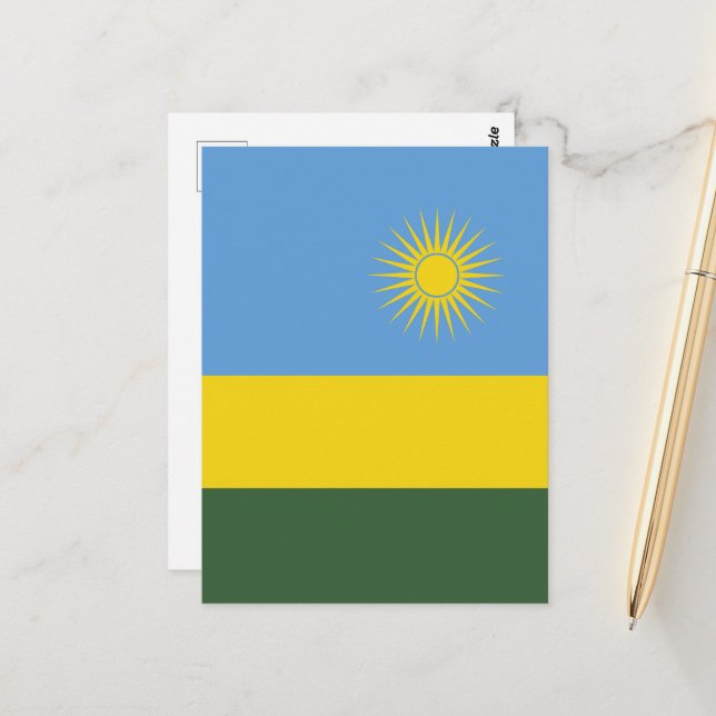 Ruanda-Flagge Postkarte (Vorderseite/Rückseite Beispiel)