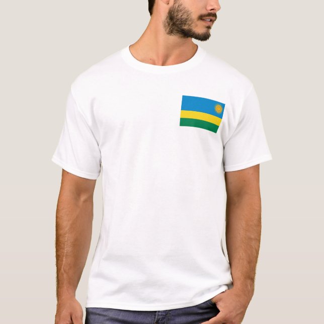 Ruanda-Flagge und Karten-T - Shirt (Vorderseite)