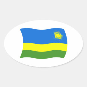 Ruanda-Flaggen-Aufkleber Ovaler Aufkleber