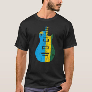 Ruanda Flaggengitarre Vintag Musiker T-Shirt