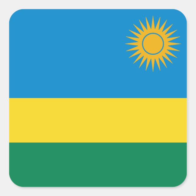 Ruanda-Flaggensticker Quadratischer Aufkleber (Vorderseite)