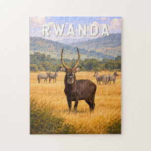 Ruanda Illustration Reise Kunst Vintage