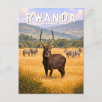 Ruanda Illustration Reise Kunst Vintage
