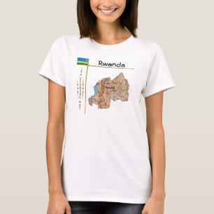 Ruanda Map + Flag + Titel T - Shirt