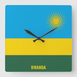 Ruanda National Flag Patriotic Quadratische Wanduhr