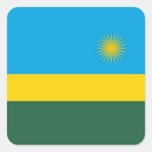 RUANDA QUADRATISCHER AUFKLEBER