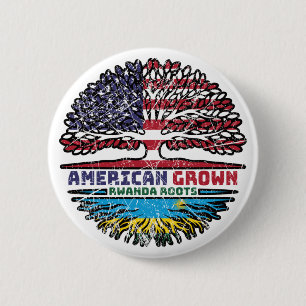 Ruanda Ruanda - Amerikanische Tree Roots Flag Button