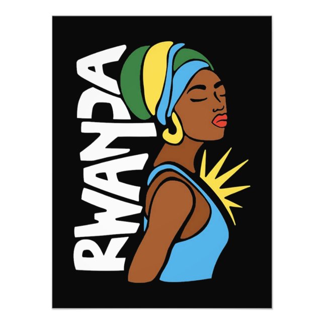 Ruanda Ruanda Flag Africa Map Fotodruck (Vorne)