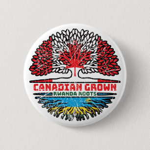 Ruanda Ruanda Kanadischer Tree Roots Flag Button