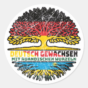 Ruanda Ruandisch Deutsch Deutschland Baum Wurzel Runder Aufkleber
