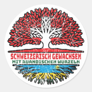Ruanda Ruandisch Schweizer Schweiz Baum Wurzel Runder Aufkleber