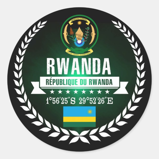 Ruanda Runder Aufkleber (Vorderseite)