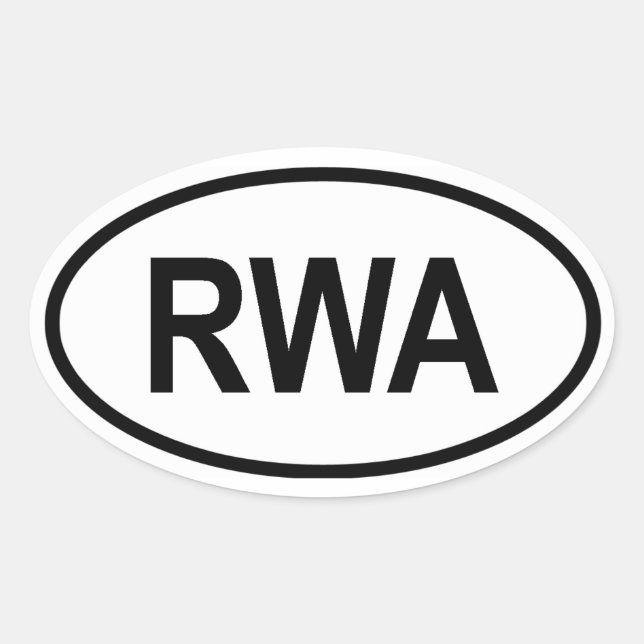Ruanda "RWA " Ovaler Aufkleber (Vorderseite)