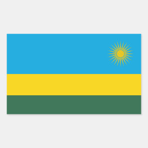 Ruandische Flagge, Flagge Ruandas Rechteckiger Aufkleber