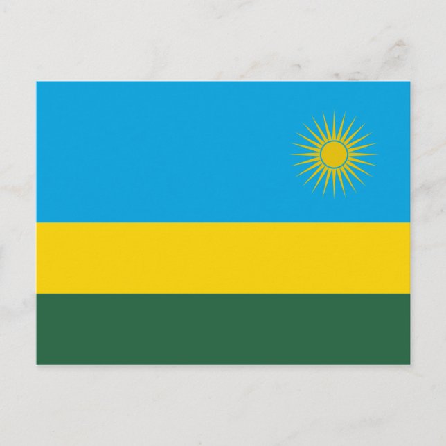 Ruandische Flagge (Ruanda) (afrikanisches Land) Postkarte (Vorderseite)