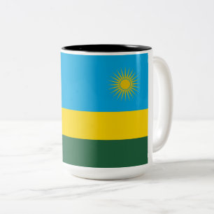 Ruandische Flagge (Ruanda) (afrikanisches Land) Zweifarbige Tasse