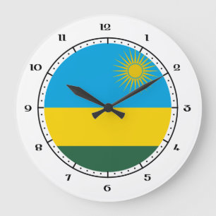 Ruandische/ruandische Fahnenuhren Große Wanduhr
