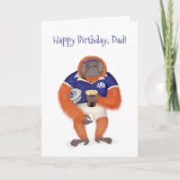 Ruaridh rugby orangoutan carte d'anniversaire pour